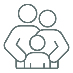 A drawing of a family